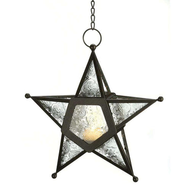 Clear Glass Star Lantern - The Fox Decor